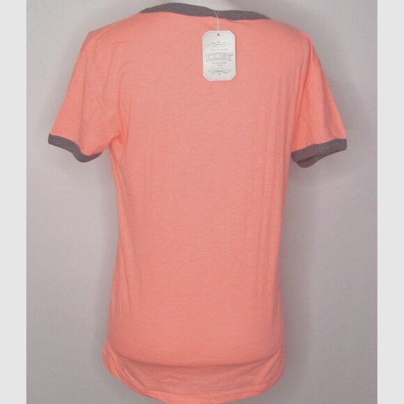 Exist Round Neck Ringer Jersey Soft Tee T-Shirt - Picture 2 of 8